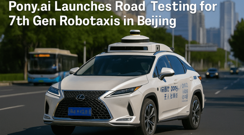 Pony.ai Launches Road Testing for 7thGen Robo taxis in Beijing